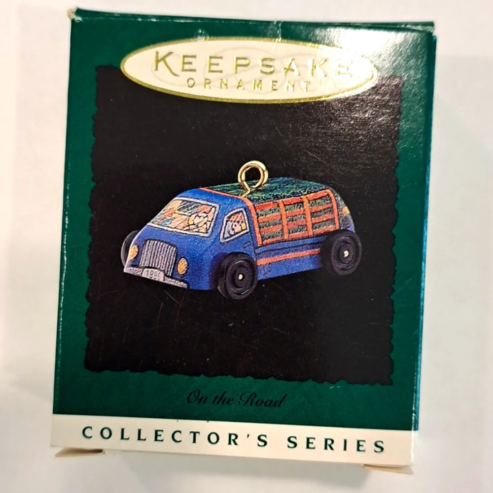 6 mini Hallmark car ornaments